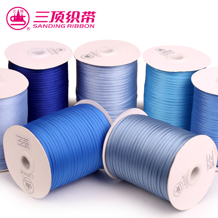 SANDING Factory Large Stocked Polyester Solid Color 3.1-102MM Single/Double Faced Grosgrain Ribbon Fita