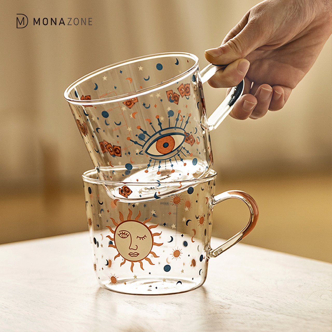 Креативная стеклянная кружка MONAZONE, чашка для завтрака Mlik Cooffe, домашняя кружка для воды для пары
