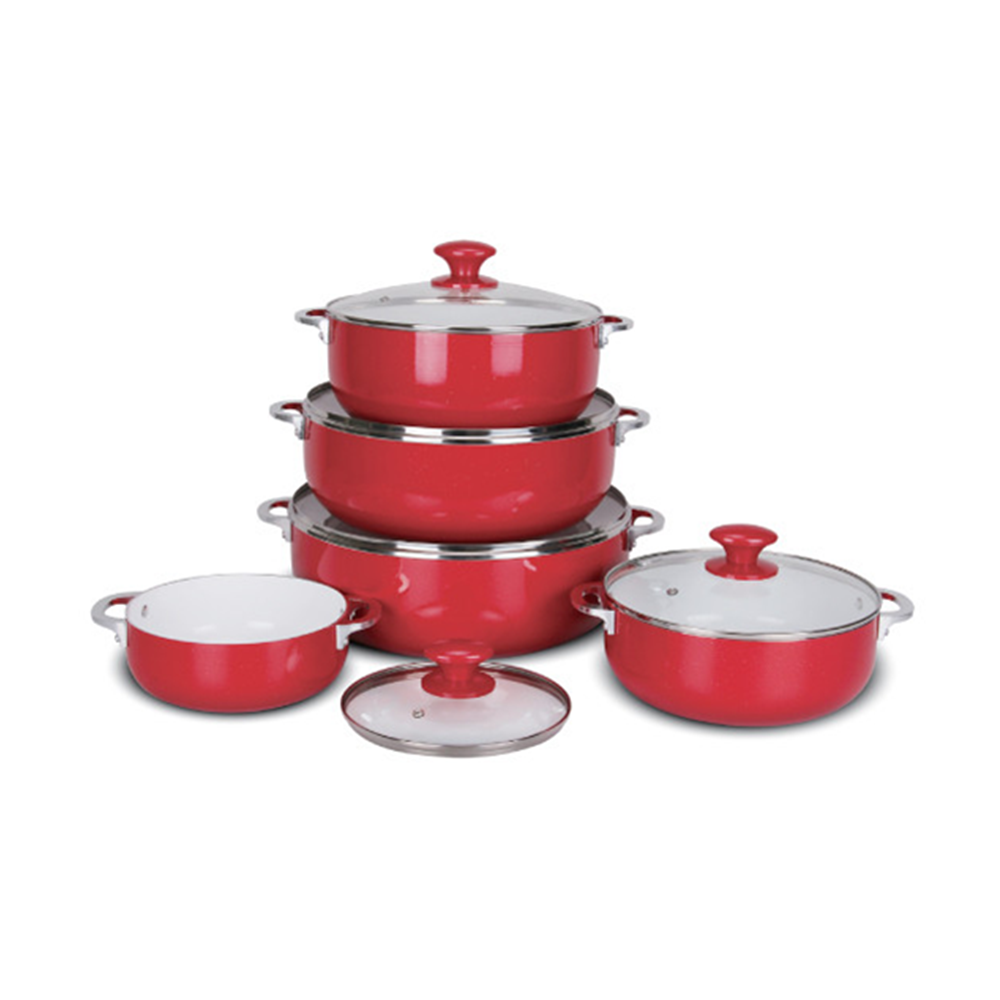 Hot sale and cheap ceramic casserole caldero with glass lid