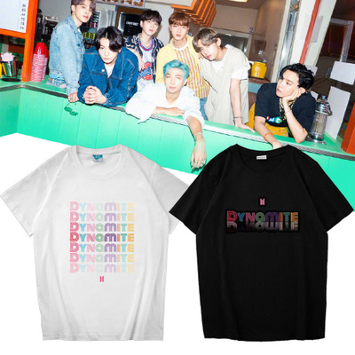 Оптовая продажа Bangtan Одежда для мальчиков динамит хлопковая футболка