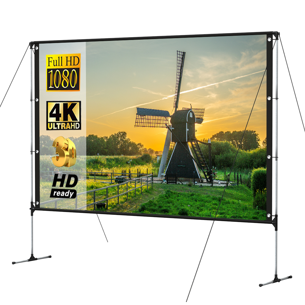 Экран для проектора Salange, 100 дюйма, с подставкой, Ultra 16:9 HD 4K