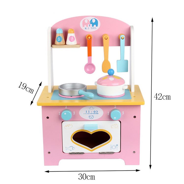 Children cookware playset pretend cooking food toddler gift wooden kid kitchen cooking set toy