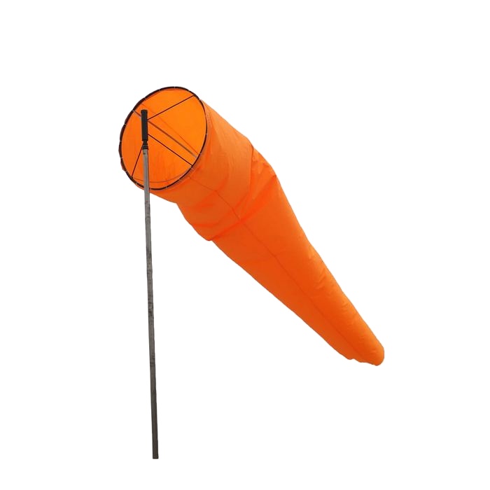Nylon Polyester Knitted Windsock Anti-tear windsocks With Reflective tape Orange