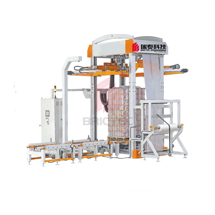 Fully Automatic Covers Stretch Hood Packaging Film pallet covering system Machine for Building Materials Industry