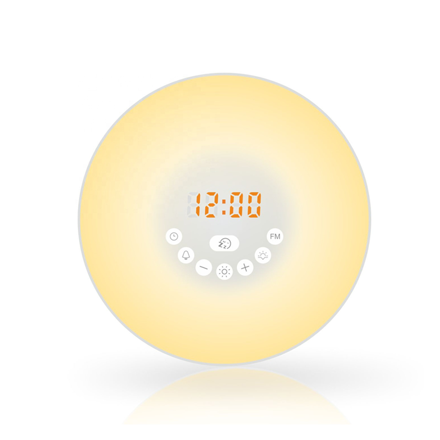 Перезаряжаемые FM радио круглый wake up light Будильник