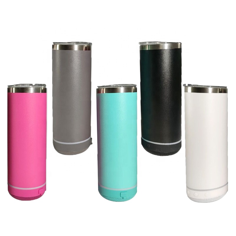 Music Tumbler Wireless Speaker 20oz Stainless Steel Double Wall Insulated Tumbler Cups Smart Portable Speaker Tumbler Outdoor
