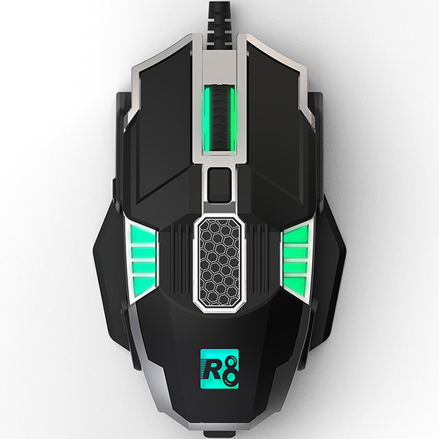 Новинка, игровая проводная мышь R8, светящаяся мышь