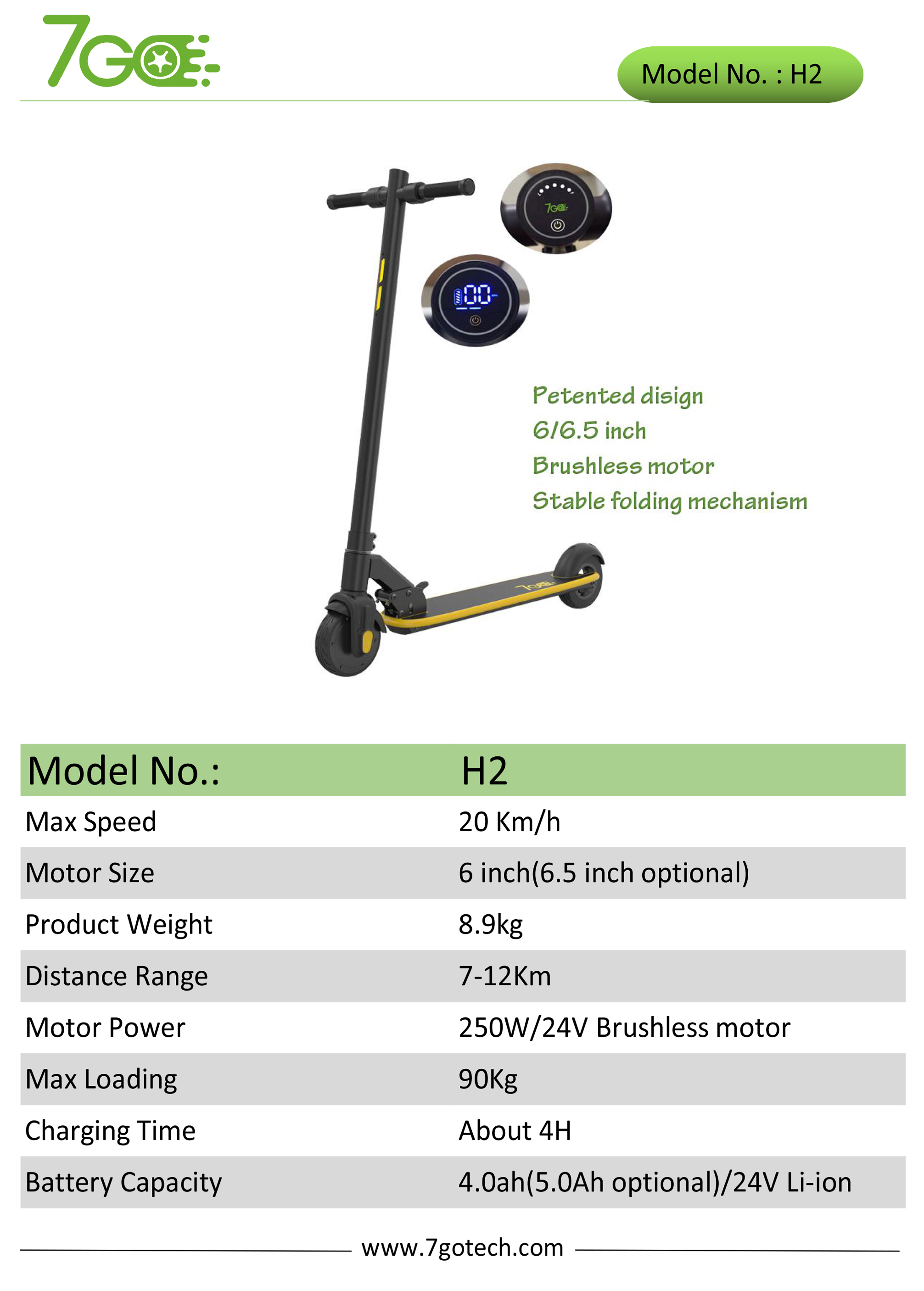 7Go new model H2 Motorcycle Electric Scooter for adults Self Balancing foldable Electric Scooter eu warehouse