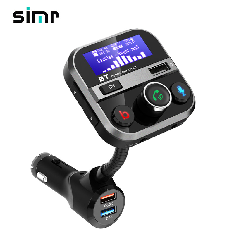 Лидер продаж на Amazon, автомобильное зарядное устройство с функцией hands-free QC3.0, FM-передатчик, стереозвук с басами, FM, Автомобильный MP3-плеер с Bluetooth