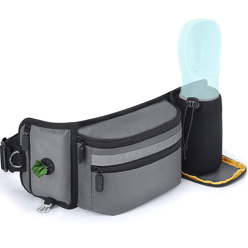 High Quality Great Storage fanny bag with Hidden Water Hands Free Waist Belt Fanny Pack for Puppy Dog Treat Pouch for Training