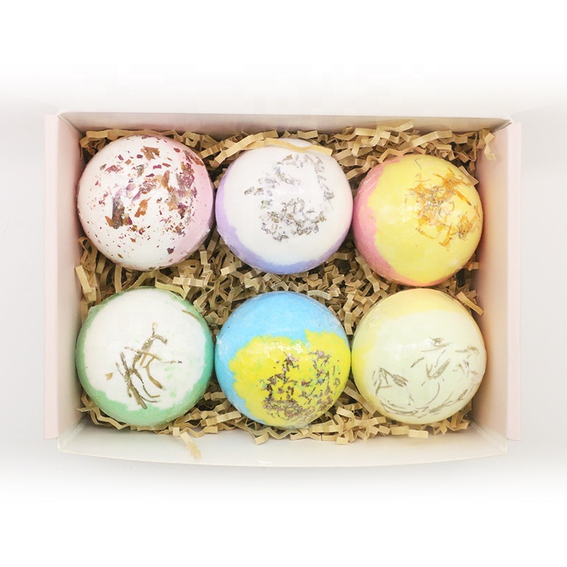Oem Cute Bath Bomb Molds Rich Bubble Shower Steamers Home Spa Fizzy Body Bath Cleansing Care 6 Pcs Gift Set Packaging Bathbombs