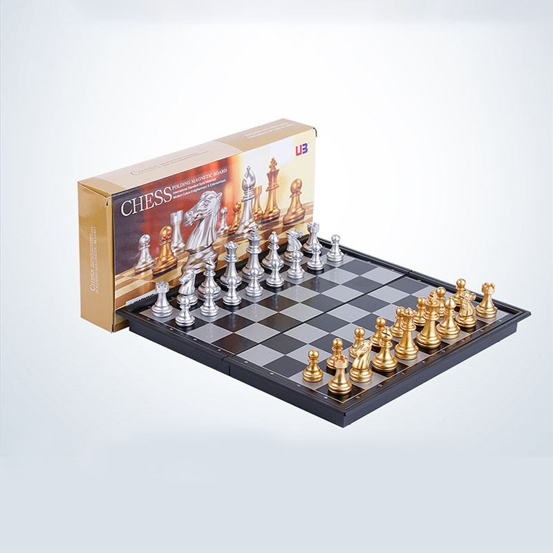 Hot selling high quality foldable portable magnetic board game luxury chess machine chess magnetic luxury chess set games