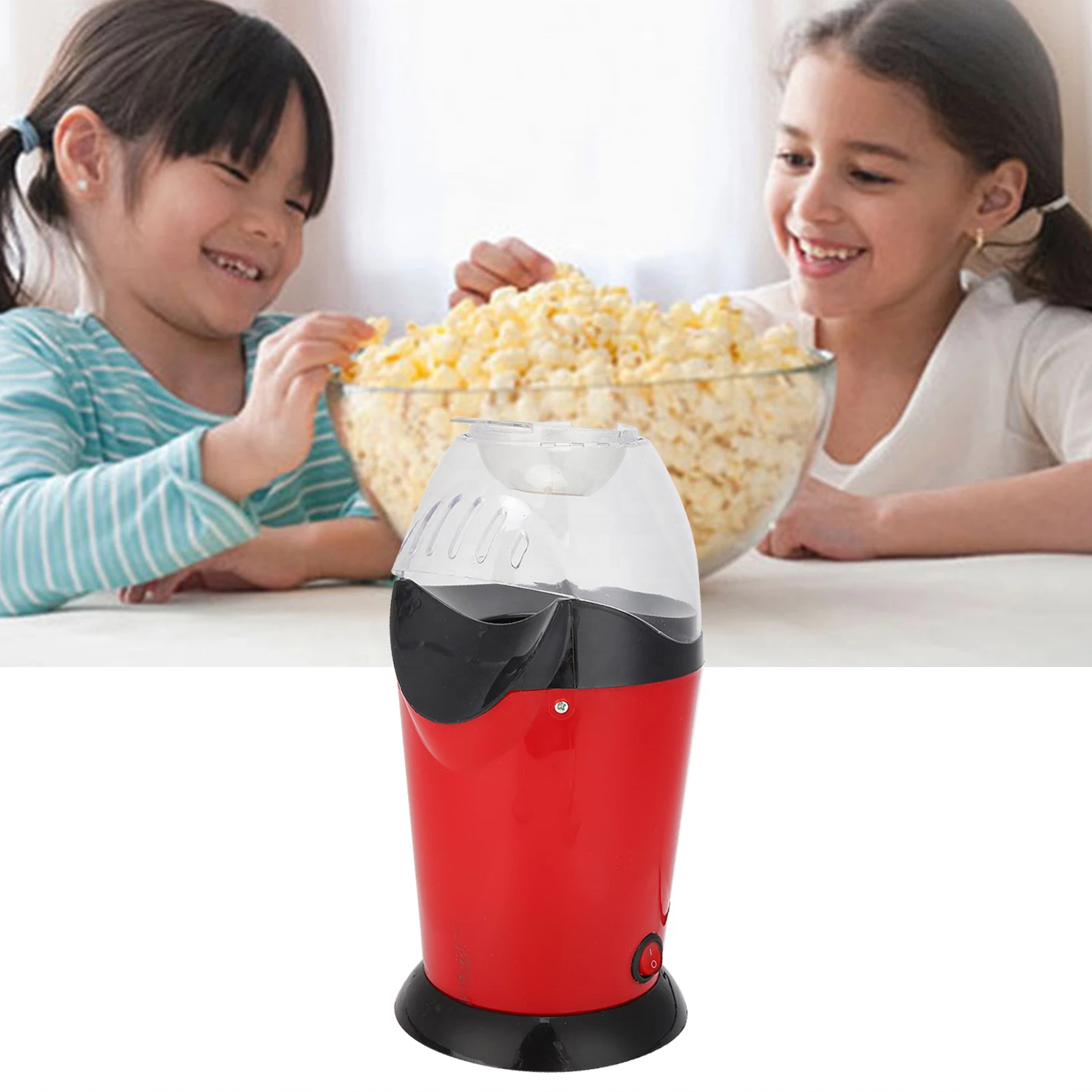 Portable Electric Popcorn Machine для Home, Hot Air, Oil-Free, Mini Popcorn Popper, 1200W, Factory Direct Sale