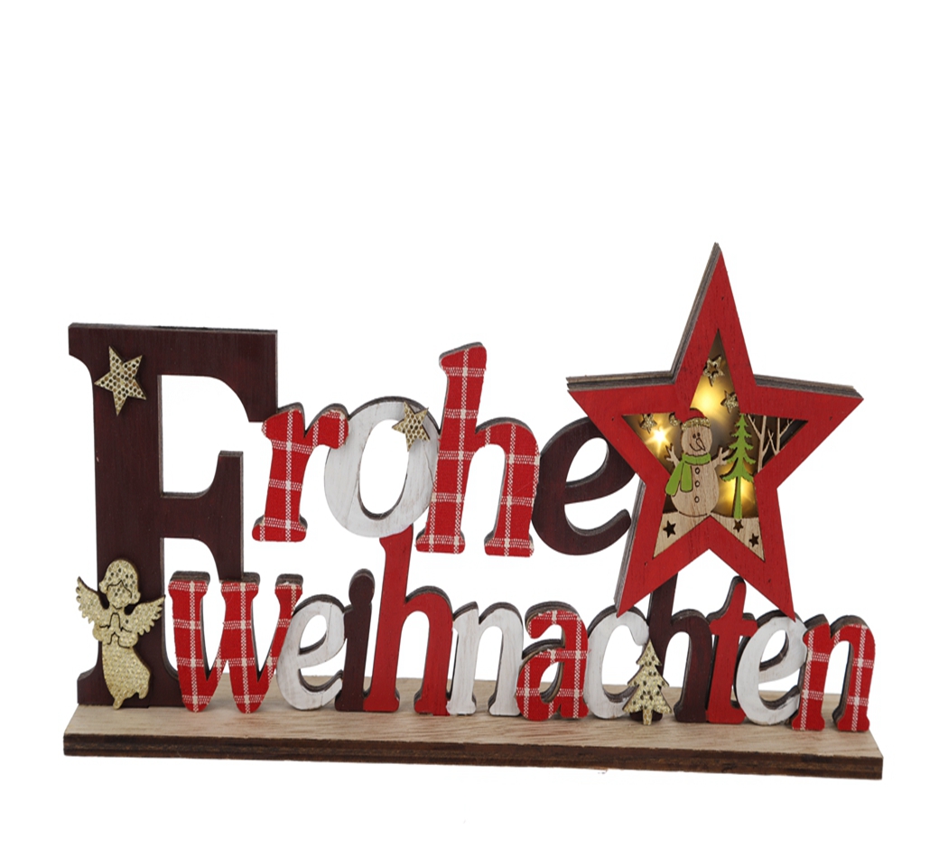 Wooden furnishing articles MERRY CHRISTMAS holiday home decor led lights lighting decoration