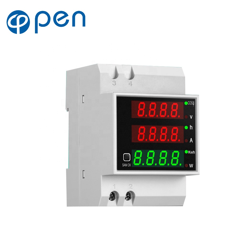 AC80-300V 100A D52-2047 коэффициента мощности DIN rail Многофункциональный цифровой Напряжение Ток Мощность щитовой измерительный прибор