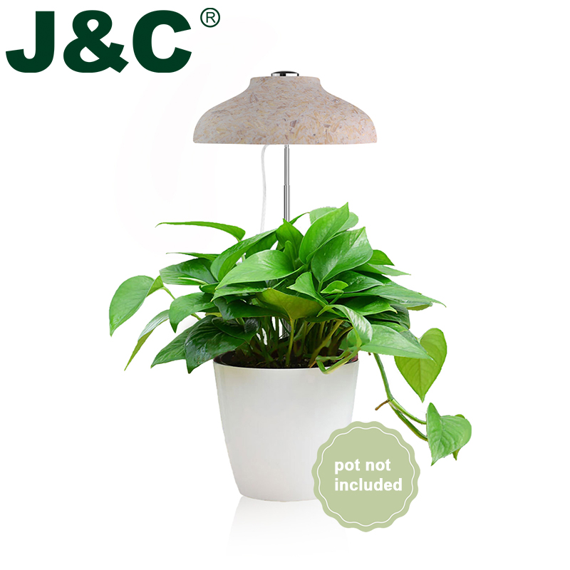 J & C Miniarden Charloe-зонт для выращивания растений светодиодная подсветка для трав и сада с регулируемой высотой и автоматическим таймером-деревянный цвет Patte