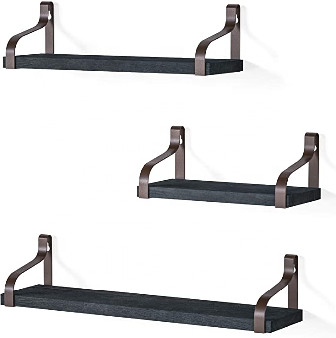 Floating Shelves Wall Mounted Wood Wall Bookshelf Storage Shelves for Bedroom Living Room Bathroom Kitchen Office bookshelf