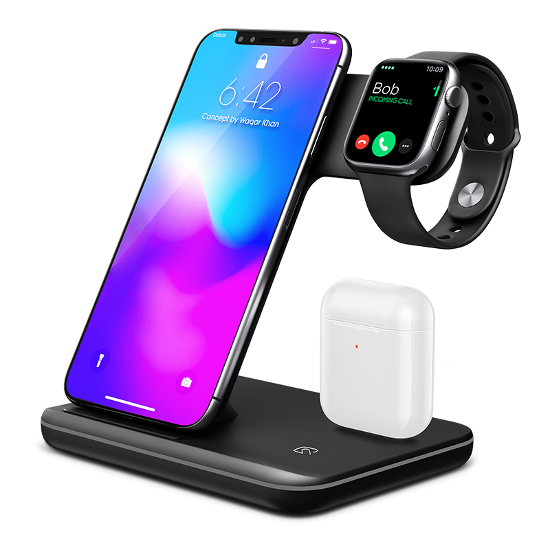 Amazon Лидер продаж 2021 3 в 1 беспроводная зарядная станция для iphone 12 11X8 PLUS iwatch 6 5 4 3 2 airpods