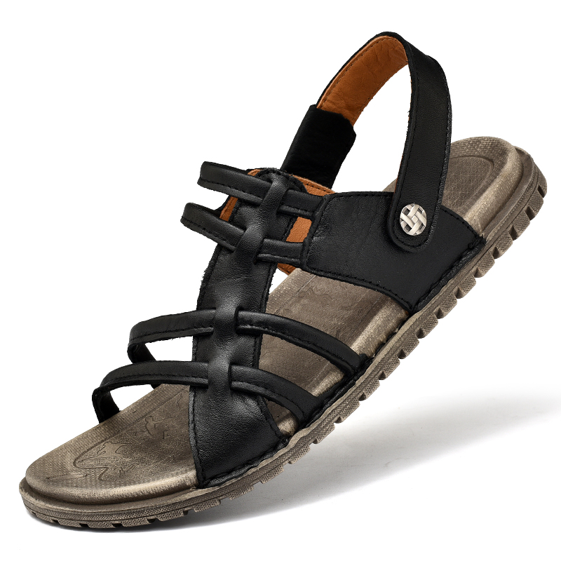 Men Summer Leather Sandals 2020 New Casual Men Soft Sandals Comfortable Men Roman Summer Outdoor Beach Sandals Big Size 38-44