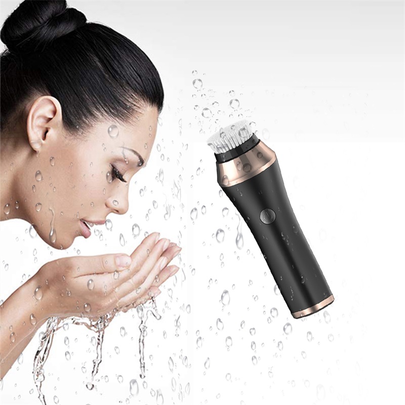 Dropshipping Portable USB Rechargeable Facial Cleansing Brush Silicone Electric face Cleaning brush Waterproof Spin Brush Device