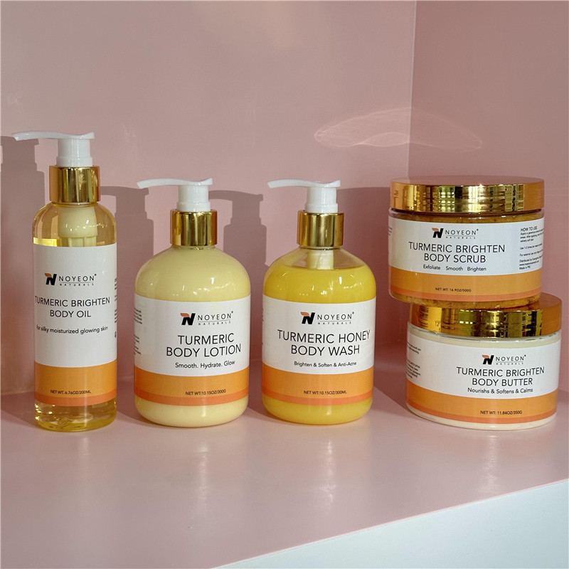 Vegan Herb Turmeric Skincare Set Organic Anti-Acne Whitening Face body Skin Care with Anti-Wrinkle Feature ODM/OEM Supply