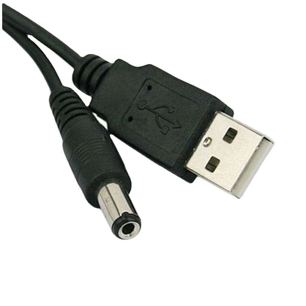 USB-кабель 5,5 мм/2,1 мм, 5 в постоянного тока, кабель питания (черный/белый или цвет под заказ)