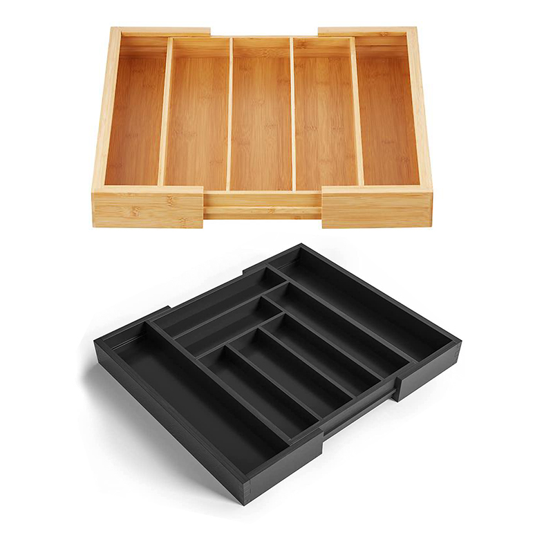 Wholesale Bamboo adjustable Cutlery Expandable Utensil Organizer drawers organizer bamboo
