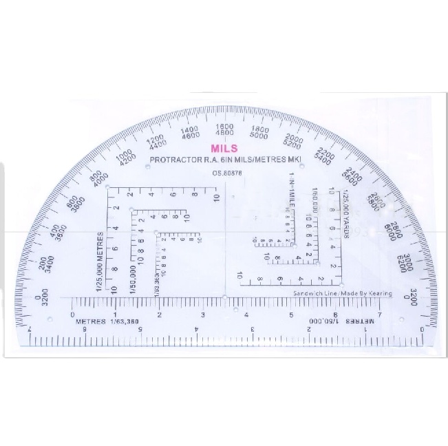 MR04 plastic military map tools meter yards scale 1 / 25000 meter scale 7 inches