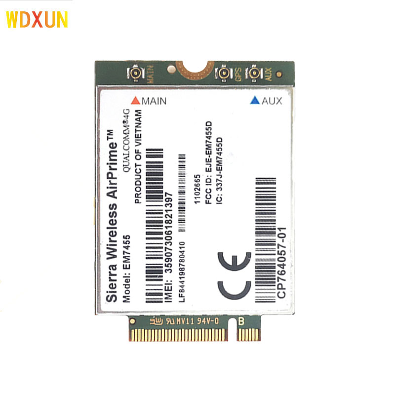 Sierra Wireless WWAN EM7455 LTE 4G NGFF модуль FDD/TDD LTE Cat6 NGFF/M.2 4G модуль 4G карта 300 Мбит/с