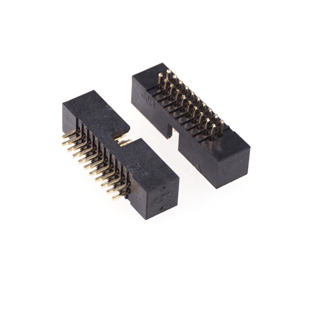 IDC Box Header 1.27 mm 20 Pin 2x10 Position male Pin dual row Straight Through Holes PCB Solder IDC Socket Mate 4 wall Shrouded