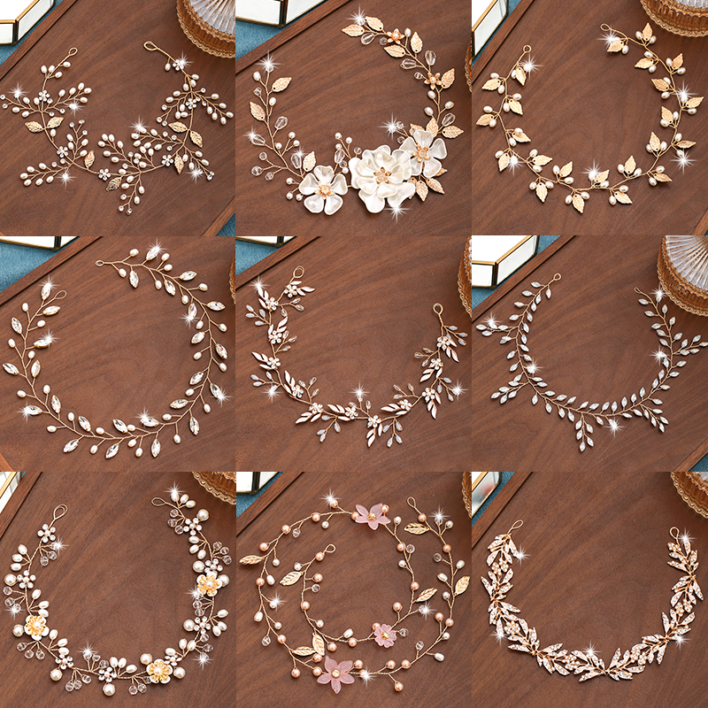 Wedding Hair Accessories Crystal Pearl Headband Flower Headpiece Jewelry Bridal Hair Bands For Women