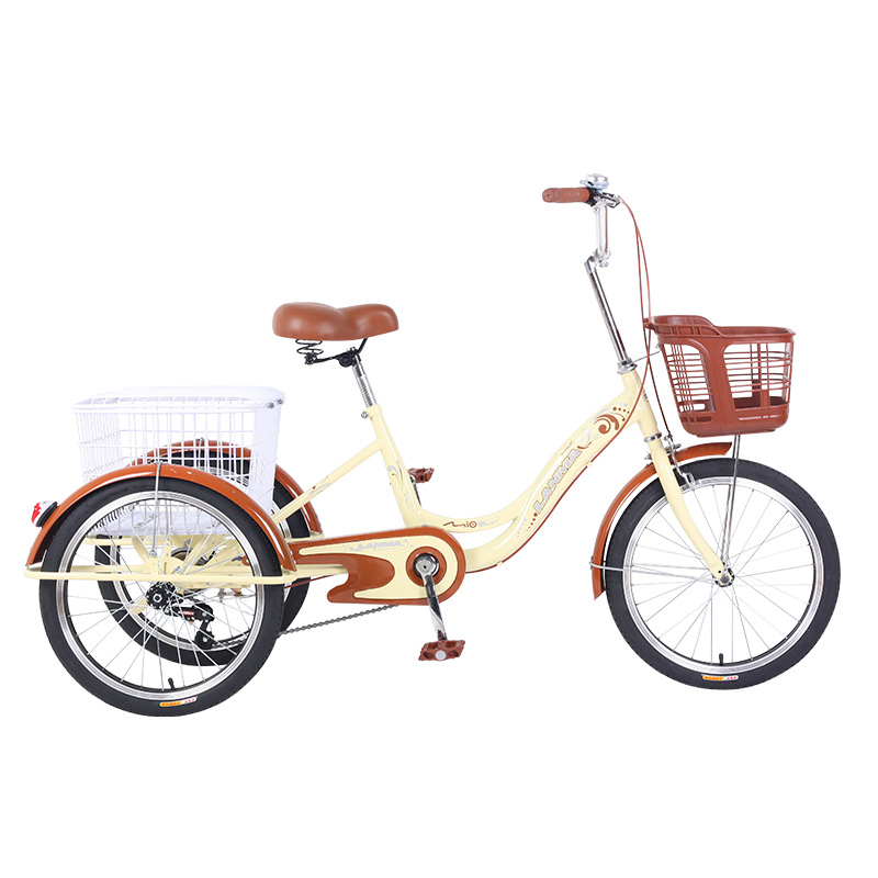 wholesale adult tricycle with large and comfortable leather saddle Adult Tricycle With Shopping Basket
