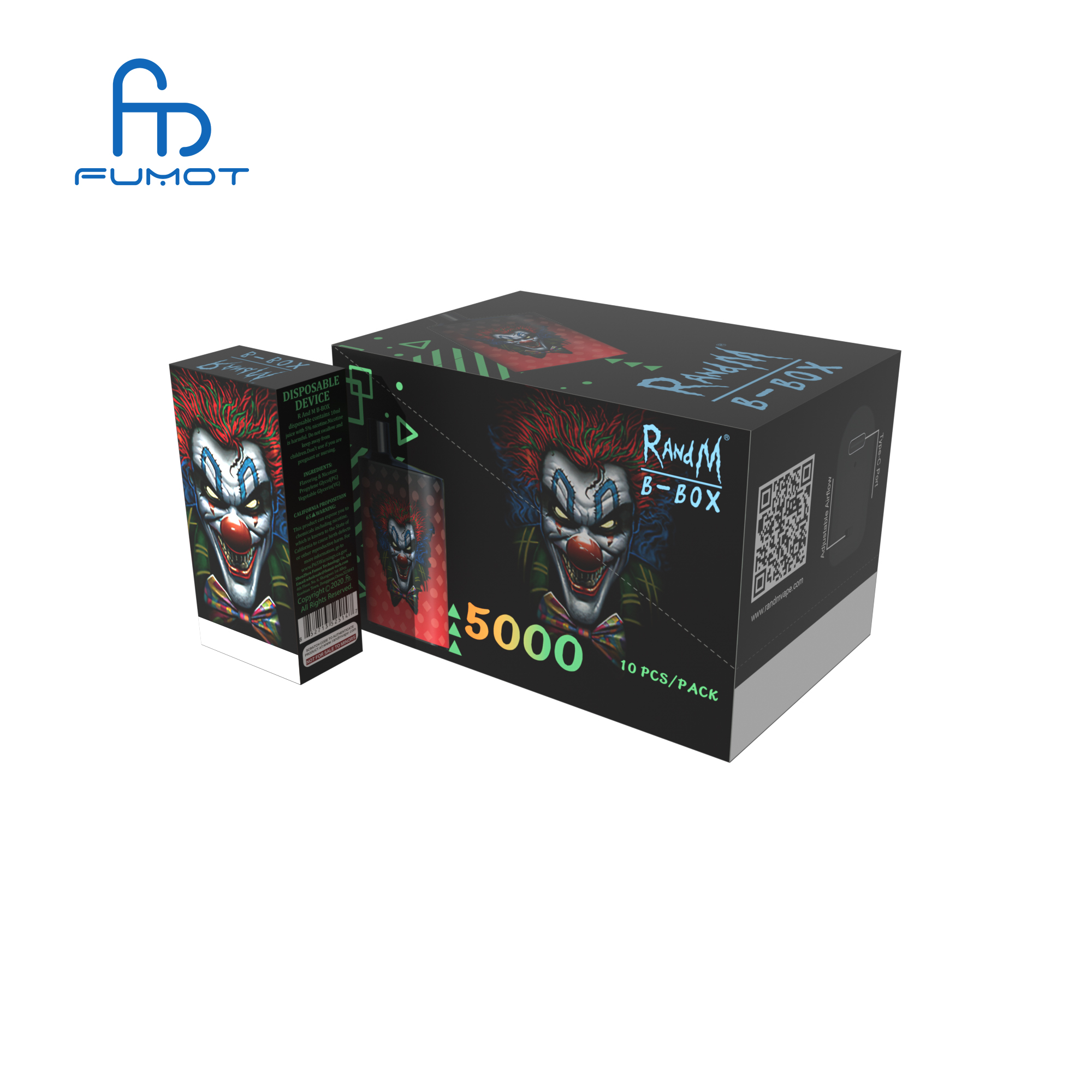 Accept customer logo RandM B Box / RandM Torando 5000 Times 16 colour box packing design