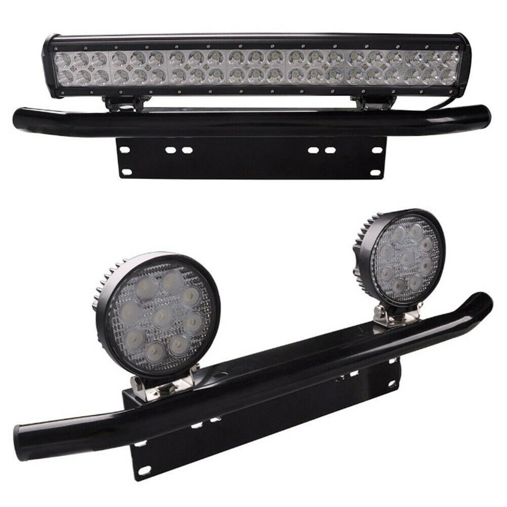 Bull Bar Front Bumper License Plate Bracket for Off Road Work Lamp LED Light Bar