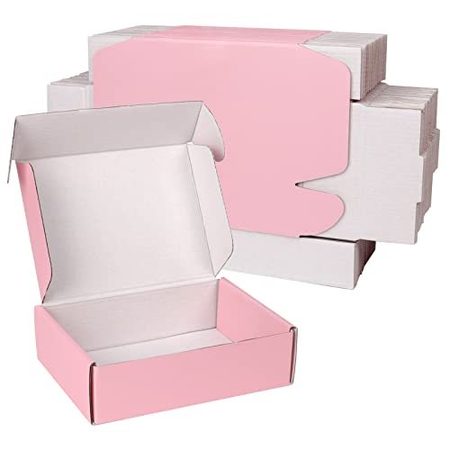 LOW MOQ Corrugated Recyclable Logo Pink Gift Packaging Shoes Clothes Box Paper Postal Mailer Shipping Boxes for Small Business