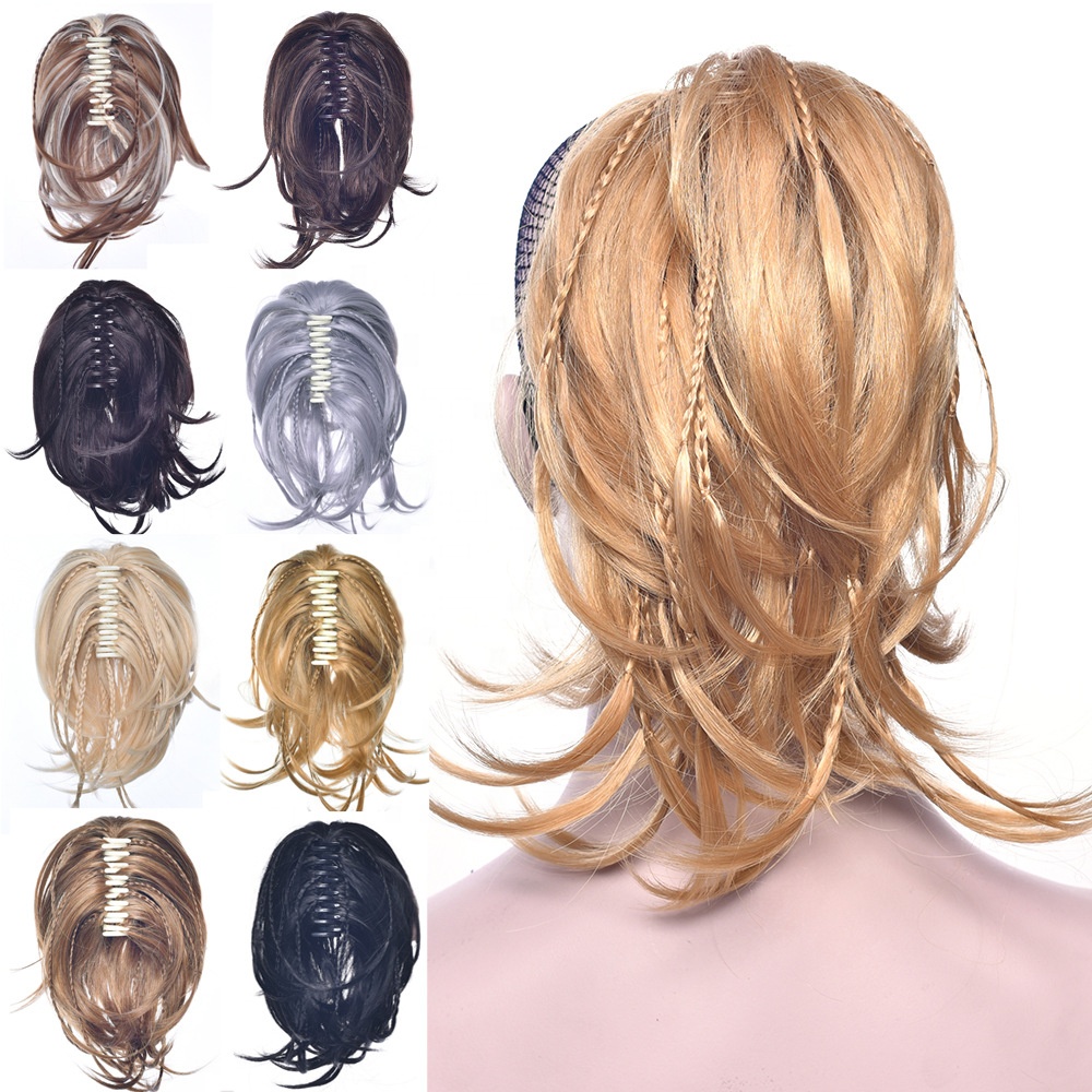 TKL Newest design 110g clip in fashion trend wigs extensions synthetic hair ponytails