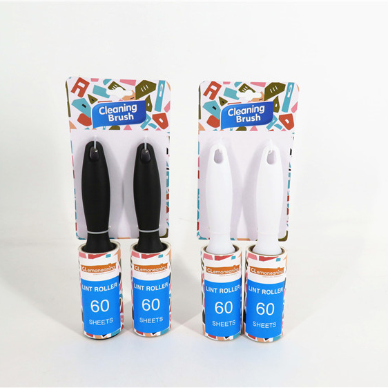 2 PK 60 sheets per piece plastic handle Lint roller set lint roller brush for removes pet hair from clothes