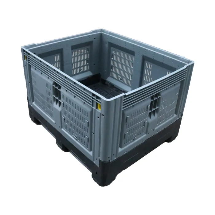 Australian standard large volume 720L foldable plastic pallet boxes mega bin with lid