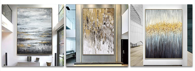 Handmade Canvas Pictures Acrylic Scenery Wall Art Abstract Gold Tree Painting Landscape For Home Decor Modern