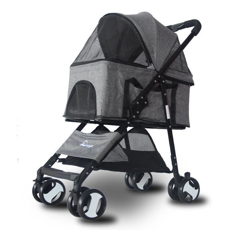 High quality wholesale custom cheap one hand fold up pet stroller pet stroller detachable