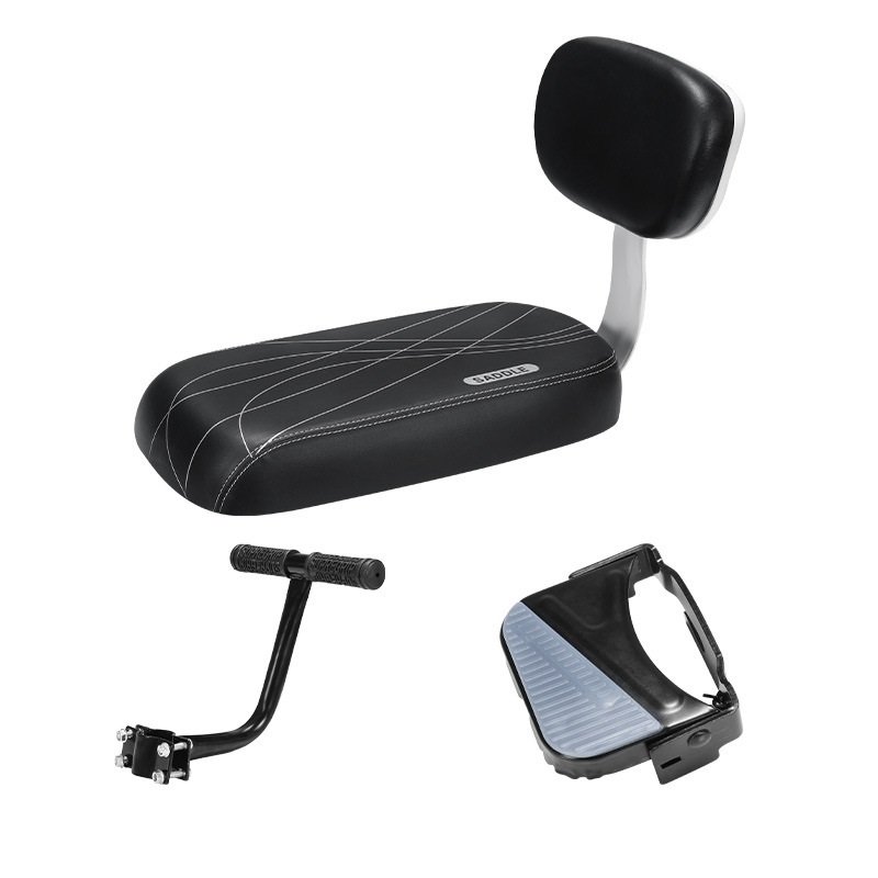 bike accessories bicycle child safety child rear seat MTB PU leather soft Cushion with backrest armrest pedal child bicycle seat