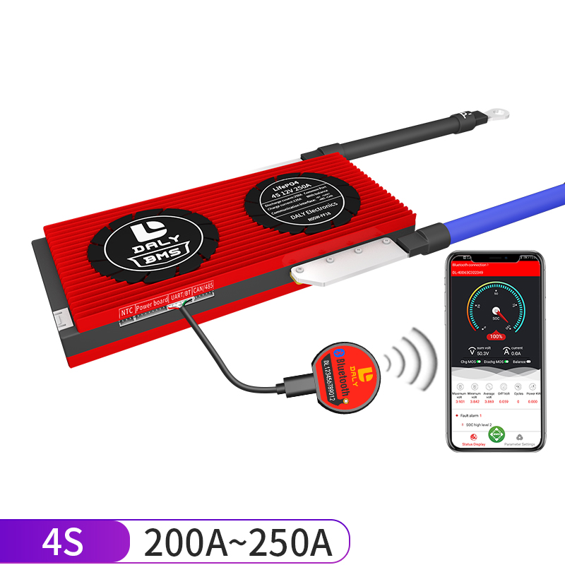 Дейли Смарт bms lifepo4 батарея 4s 200a 250a 12v bms с UART BT 485 может действовать