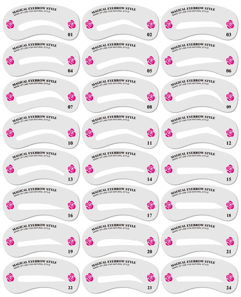 24pcs Magic Eyebrow Stencil Makeup Styles a Stencil Reusable Eyebrow Stencil Set