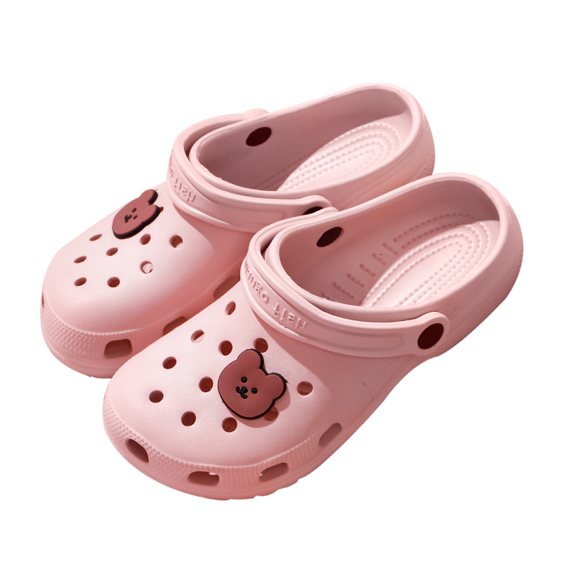 Jieyang shoe factory fashion ladies pink hole shoes hollow indoor non-slip breathable custom EVA garden shoes