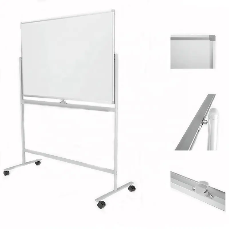 Mobile Double Sided Magnetic Whiteboard with Dry Erase ceramic steel whiteboard