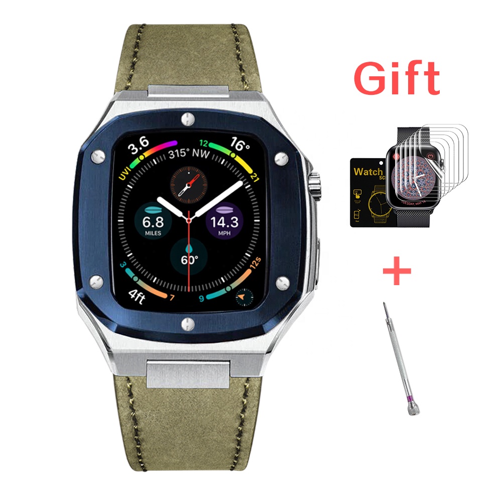 Защитный 44 мм корпус из нержавеющей стали для смарт-часов Apple Iwatch серии 4/5/6, 360 градусов