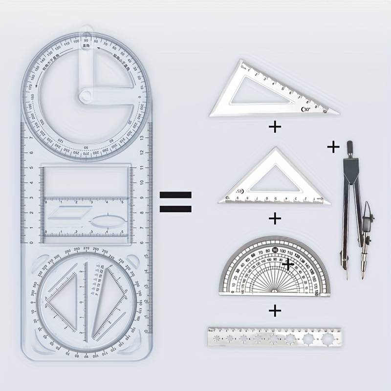 Wholesale rulers for school plastic multifunctional geometric drawing ruler student square protractor rulers for school
