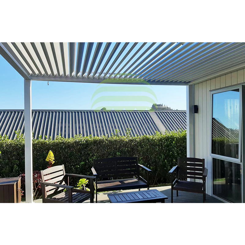 Bioclimatic моторизованный Алюминиевый задний двор открытие Pergola 4x4 с регулируемыми жалюзи