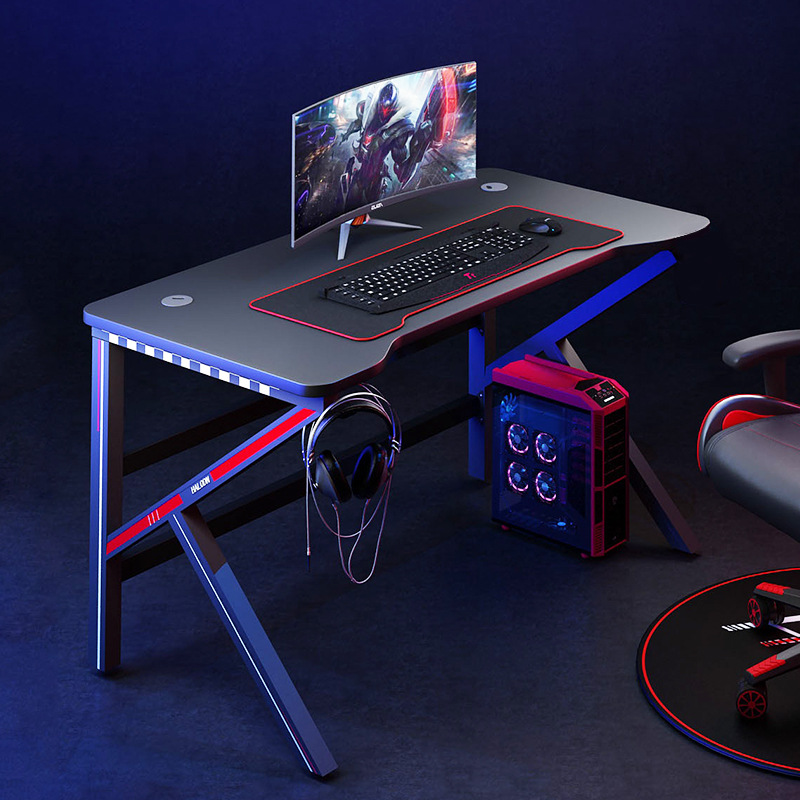 2021 hot sale K shape double layer desktop design modern simple pc computer gaming table