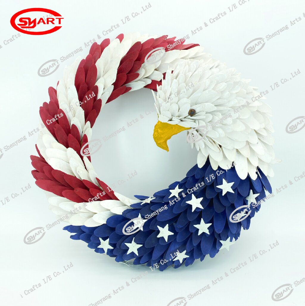 SYART 21 "вперед июля независимый день украшения woodcurl Американский Флаг Орел 4th of July венок для вечеринок Декор